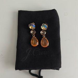 NWOT J. Crew Triple Drop Gem Earrings